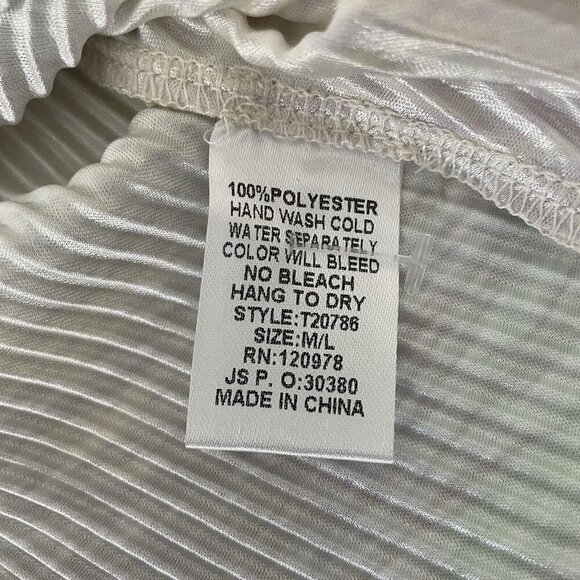 Entro Top Womens M/L Multi Pastel Tie-Dye Pleated Boxy Crop Blouse Spring - Picture 7 of 10